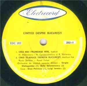 Various - Cîntece Despre București